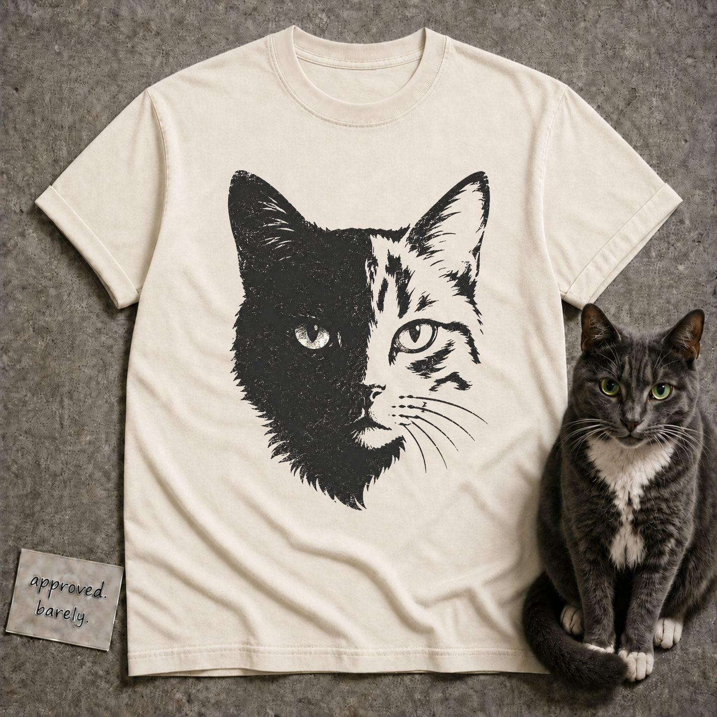 Split Face Cat Tee