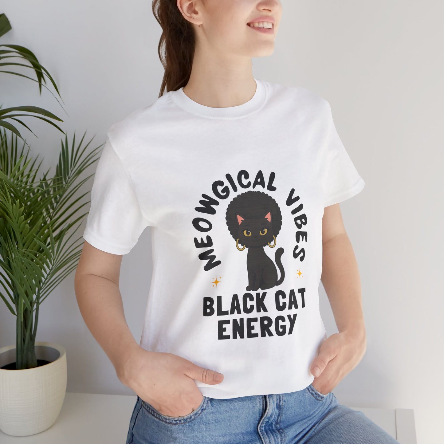 Meowgical Vibes – Black Cat Energy Tee