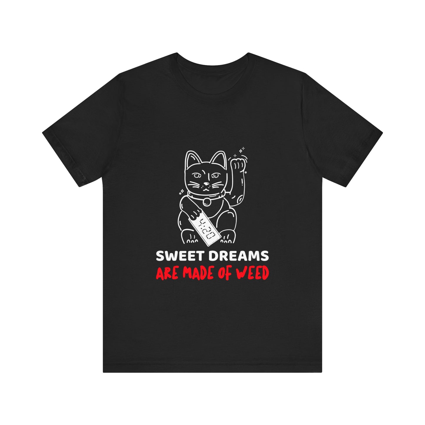 Sweet Dreams Are Made of Weed Tee – Funny Lucky Cat Shirt