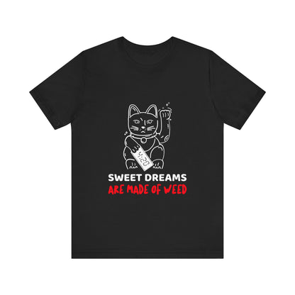 Sweet Dreams Are Made of Weed Tee – Funny Lucky Cat Shirt