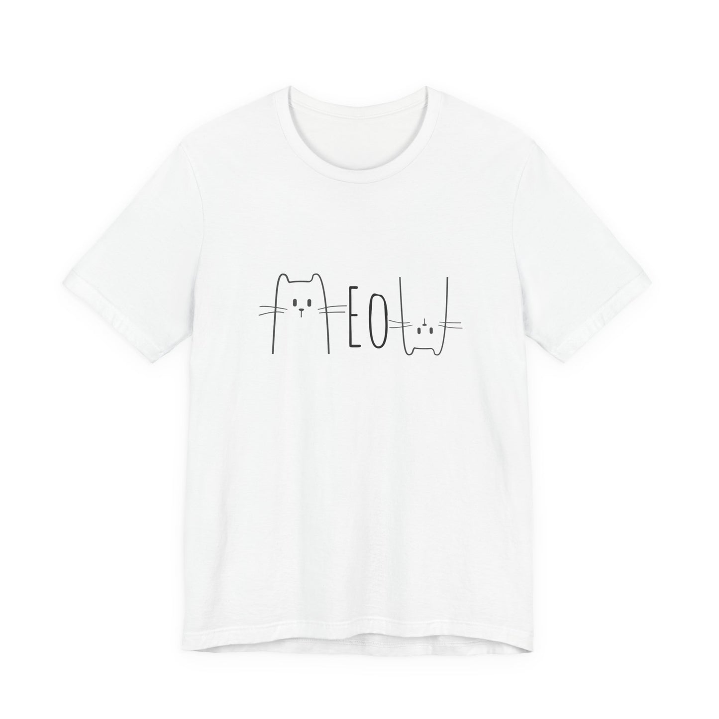 MEOW Minimalist Cat Tee – Modern Cat Lover Shirt