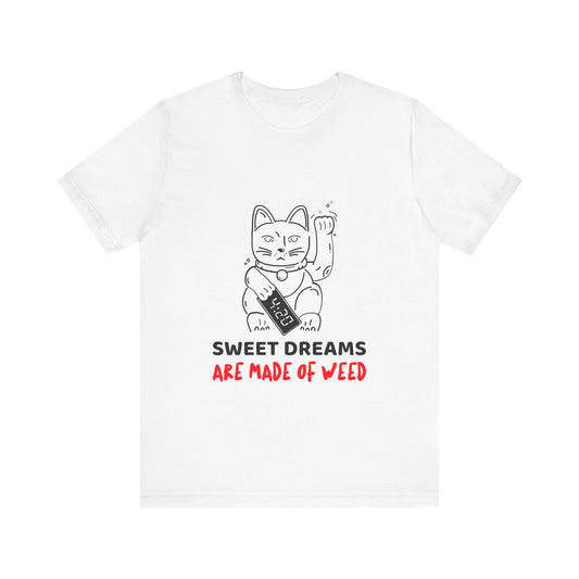 Sweet Dreams Are Made of Weed Tee – Funny Lucky Cat Shirt