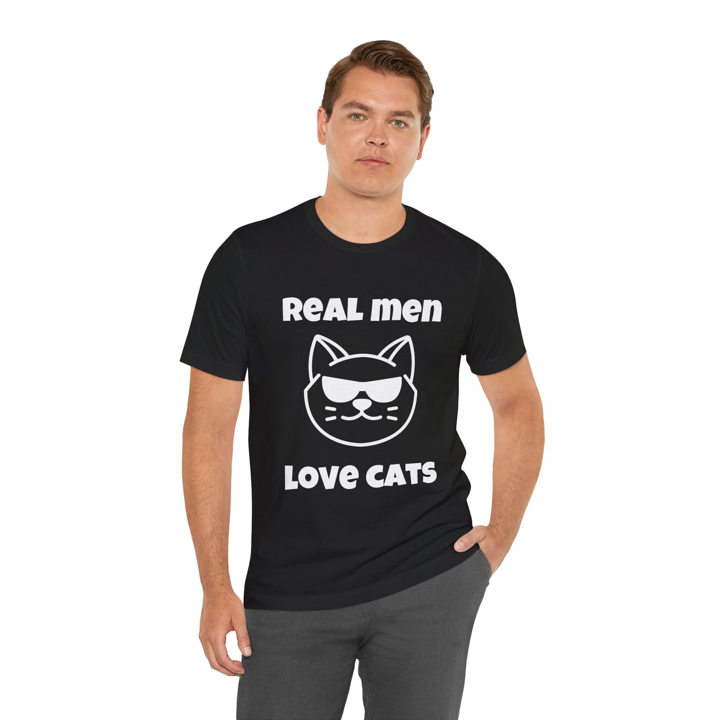 Real Men Love Cats Tee – Funny Cat Dad Shirt