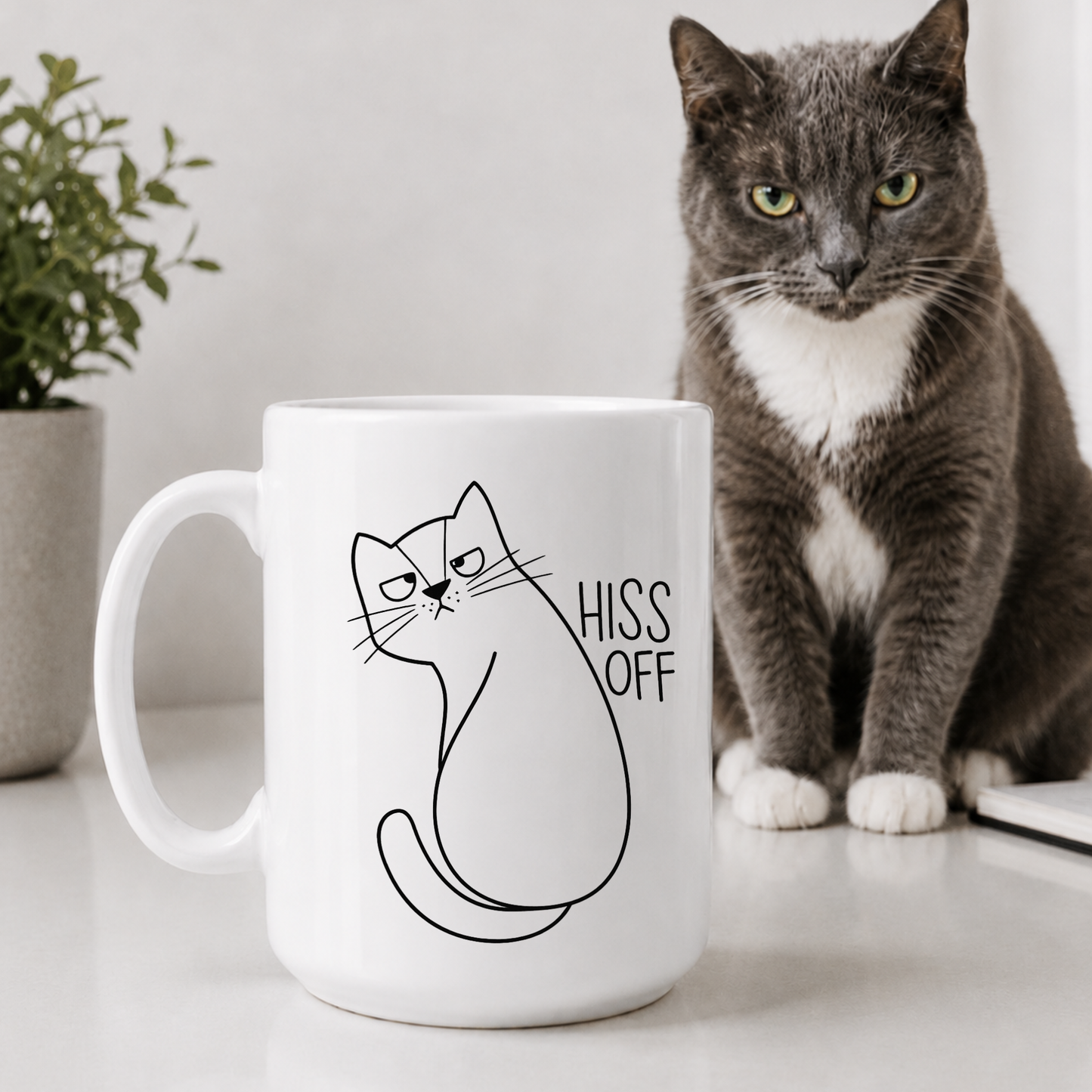 Hiss Off White Mug