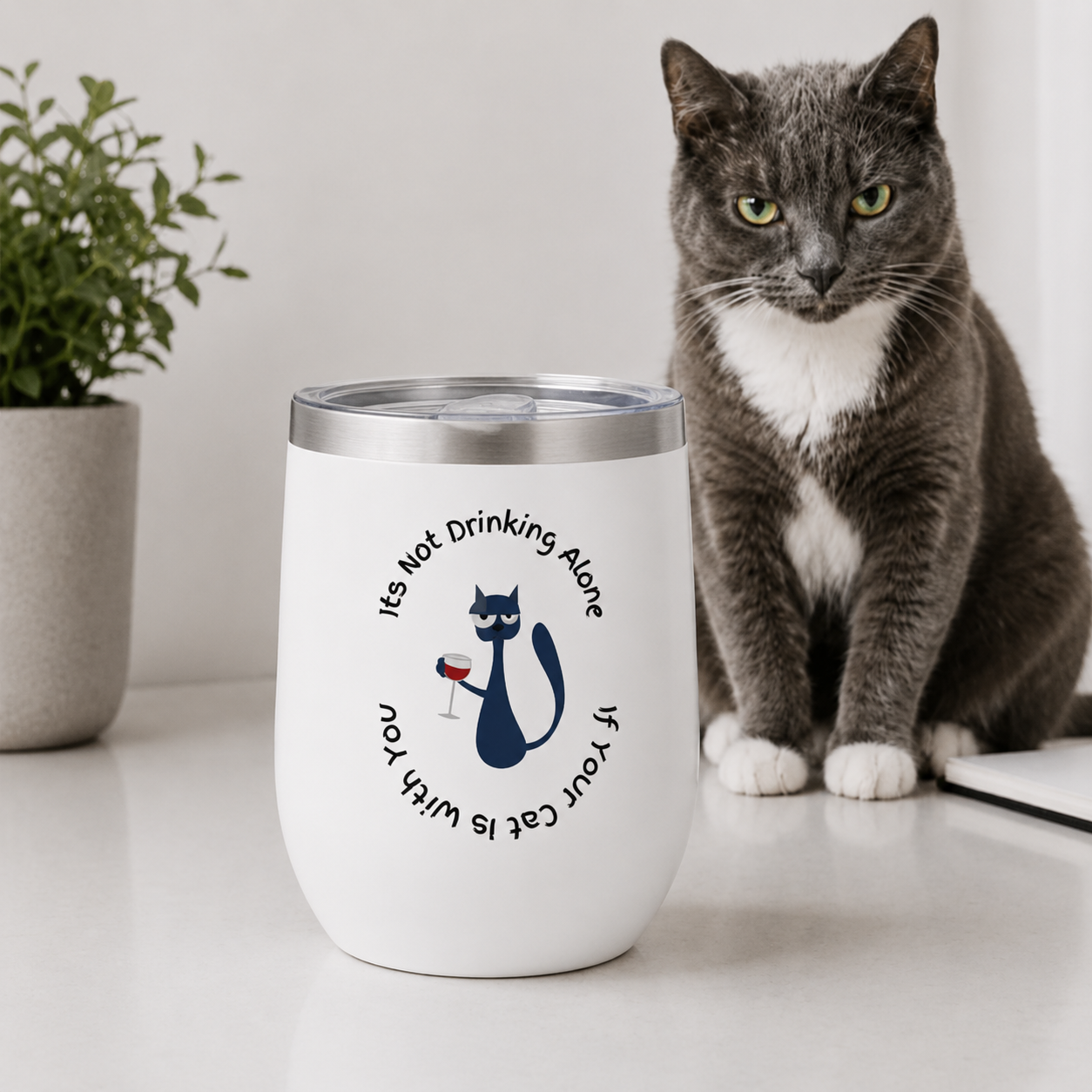 Tipsy Cat Wine Tumbler