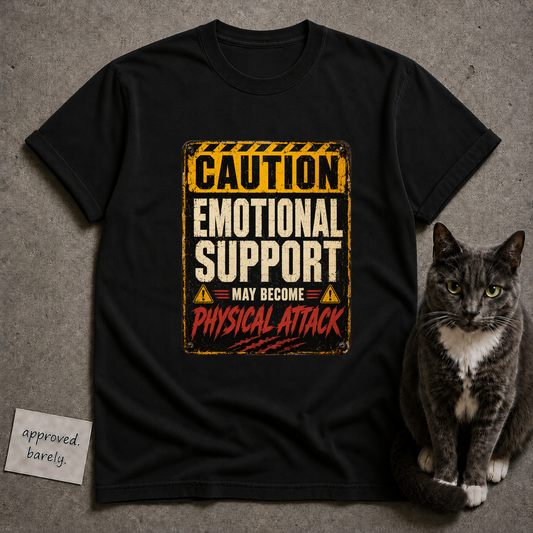 Caution Emotional Support Cat Tee