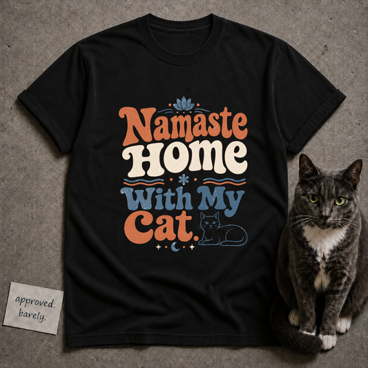 Namaste Home With My Cat Tee
