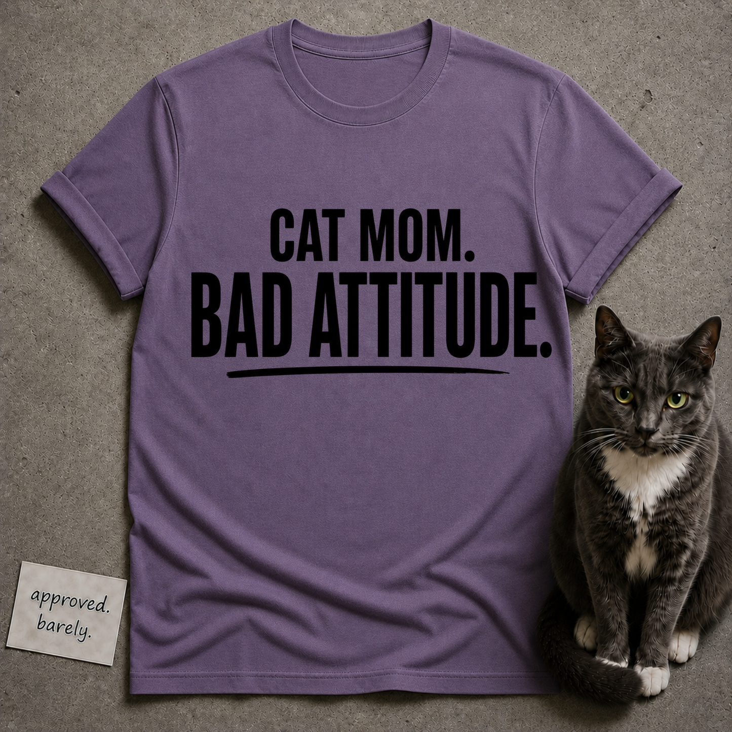 Cat Mom Bad Attitude Tee