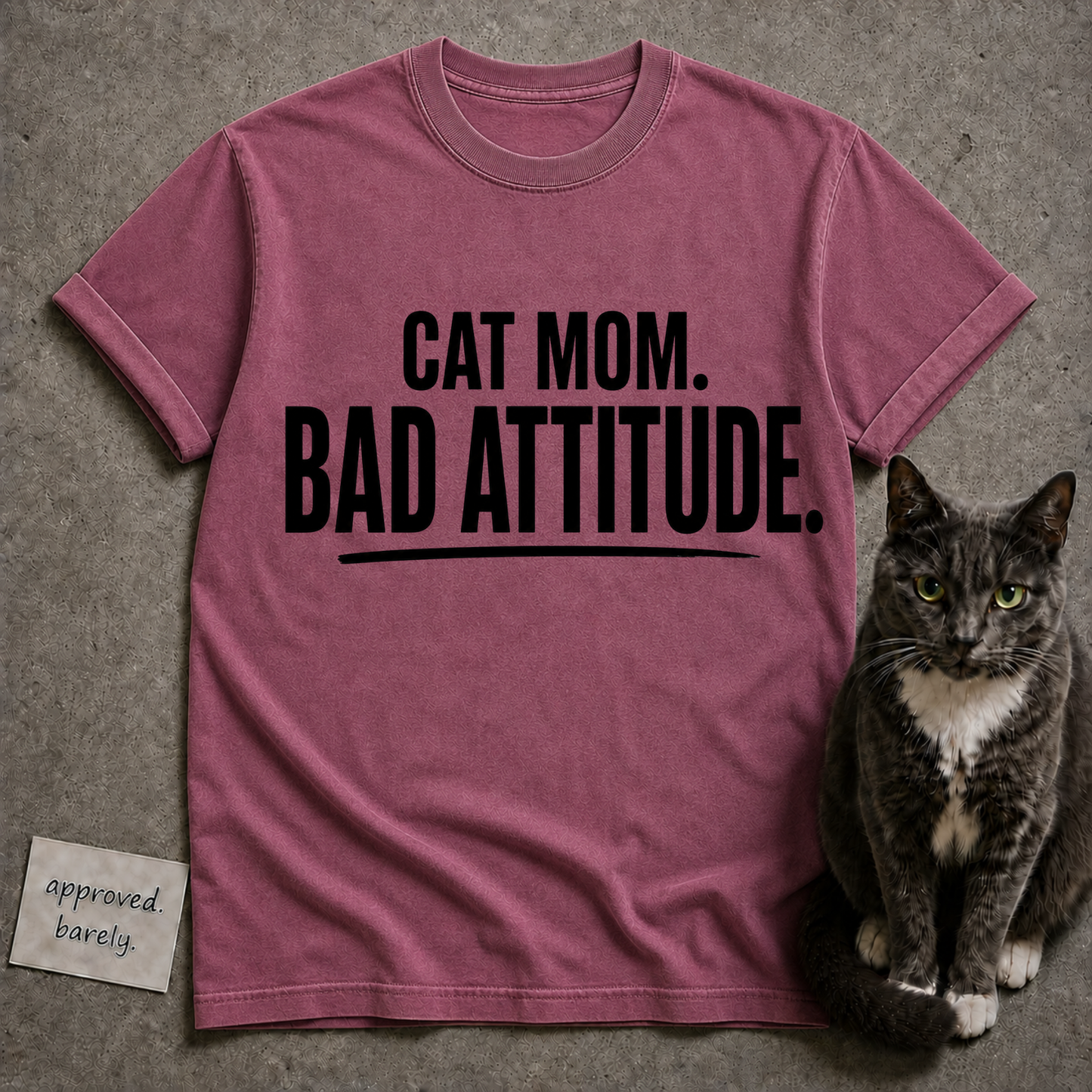 Cat Mom Bad Attitude Tee