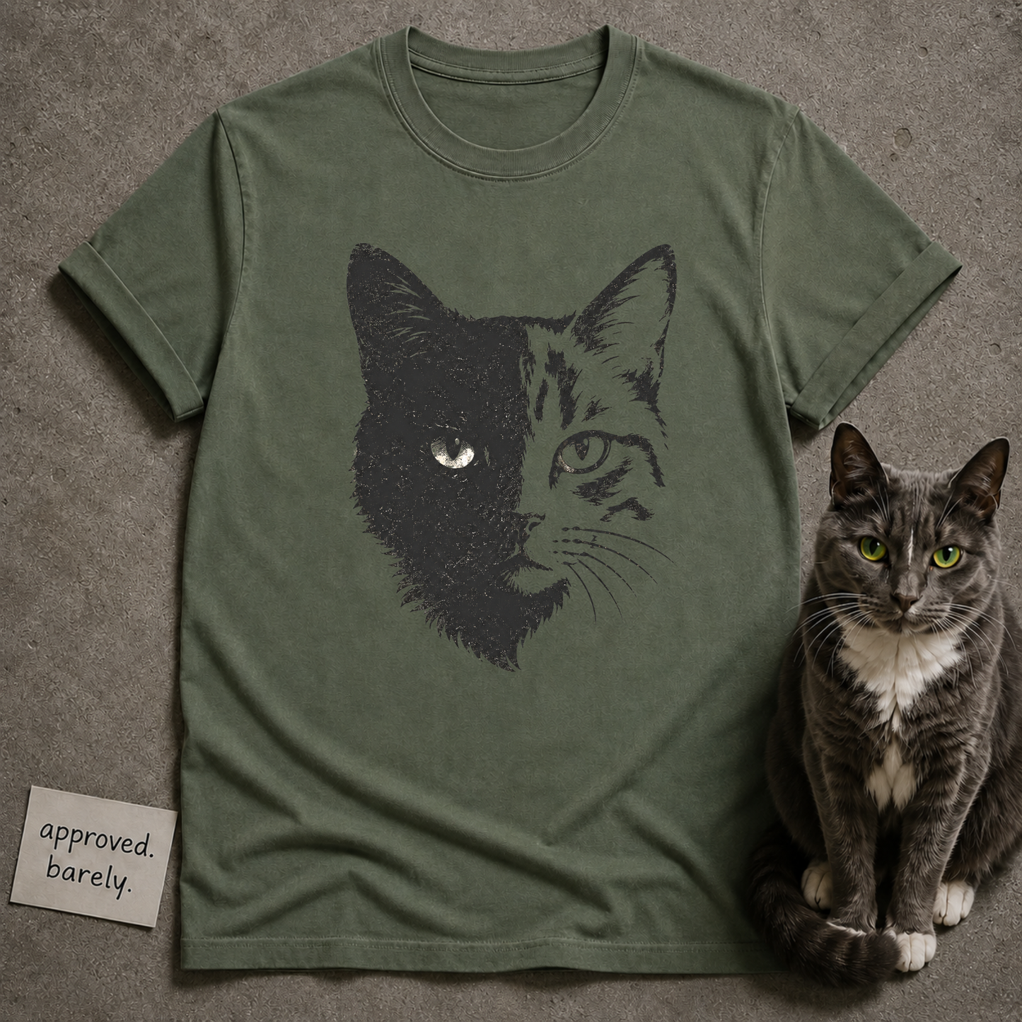 Split Face Cat Tee