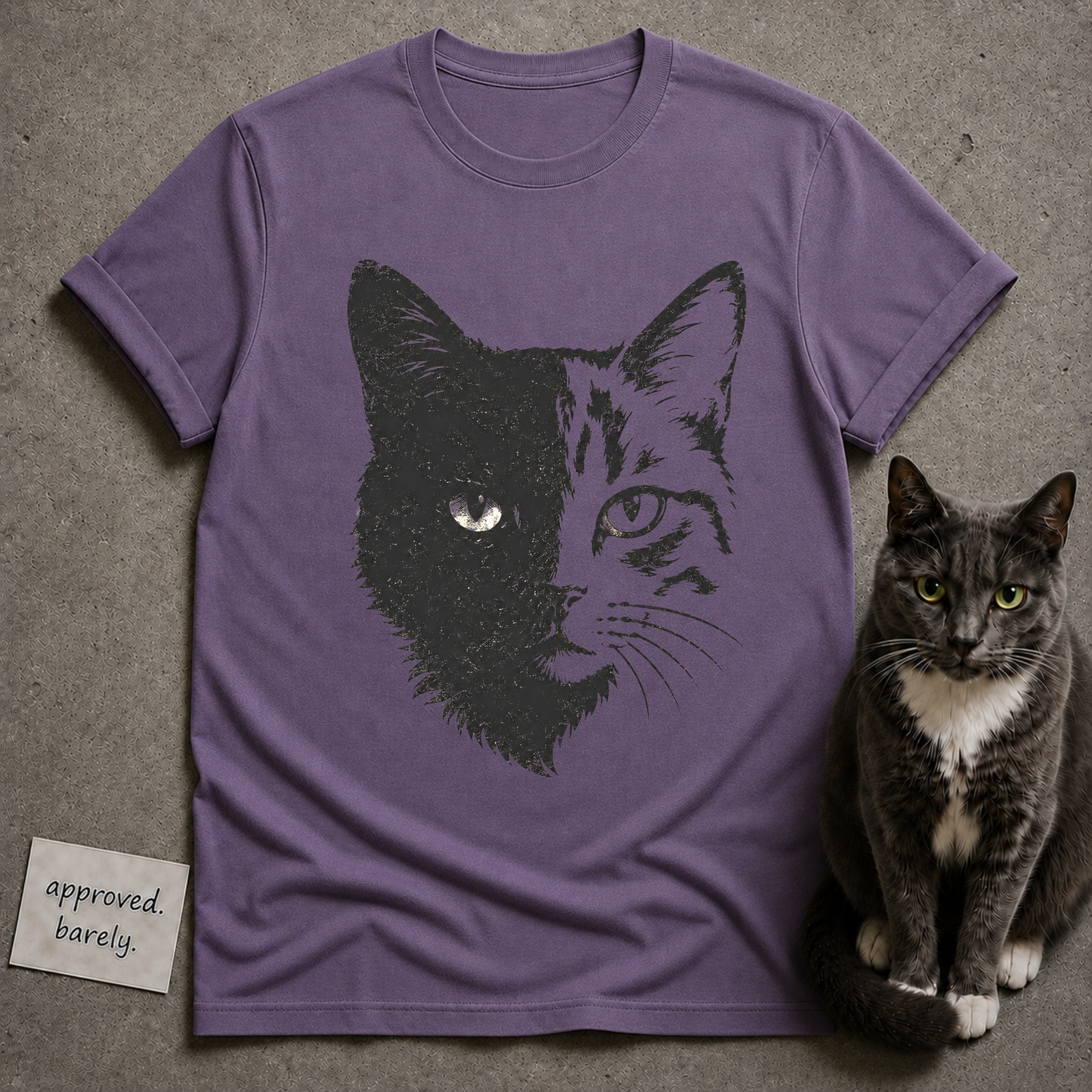 Split Face Cat Tee