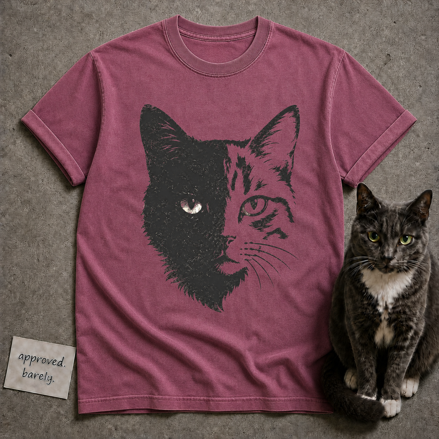 Split Face Cat Tee