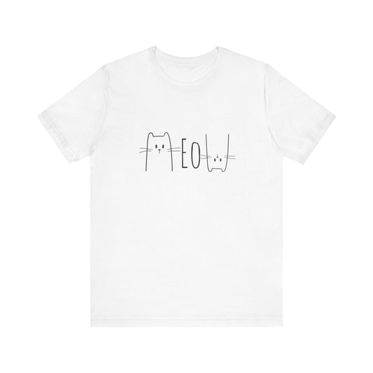 MEOW Minimalist Cat Tee – Modern Cat Lover Shirt