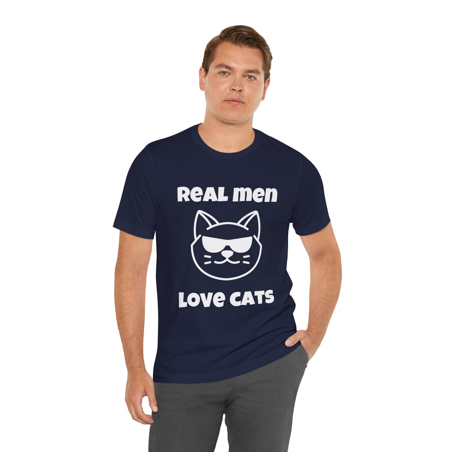 Real Men Love Cats Tee – Funny Cat Dad Shirt