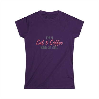 Cats & Coffee Kind of Girl Tee – Cozy Cat Lover Shirt