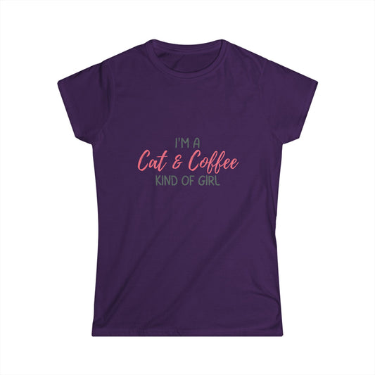 Cats & Coffee Kind of Girl Tee – Cozy Cat Lover Shirt