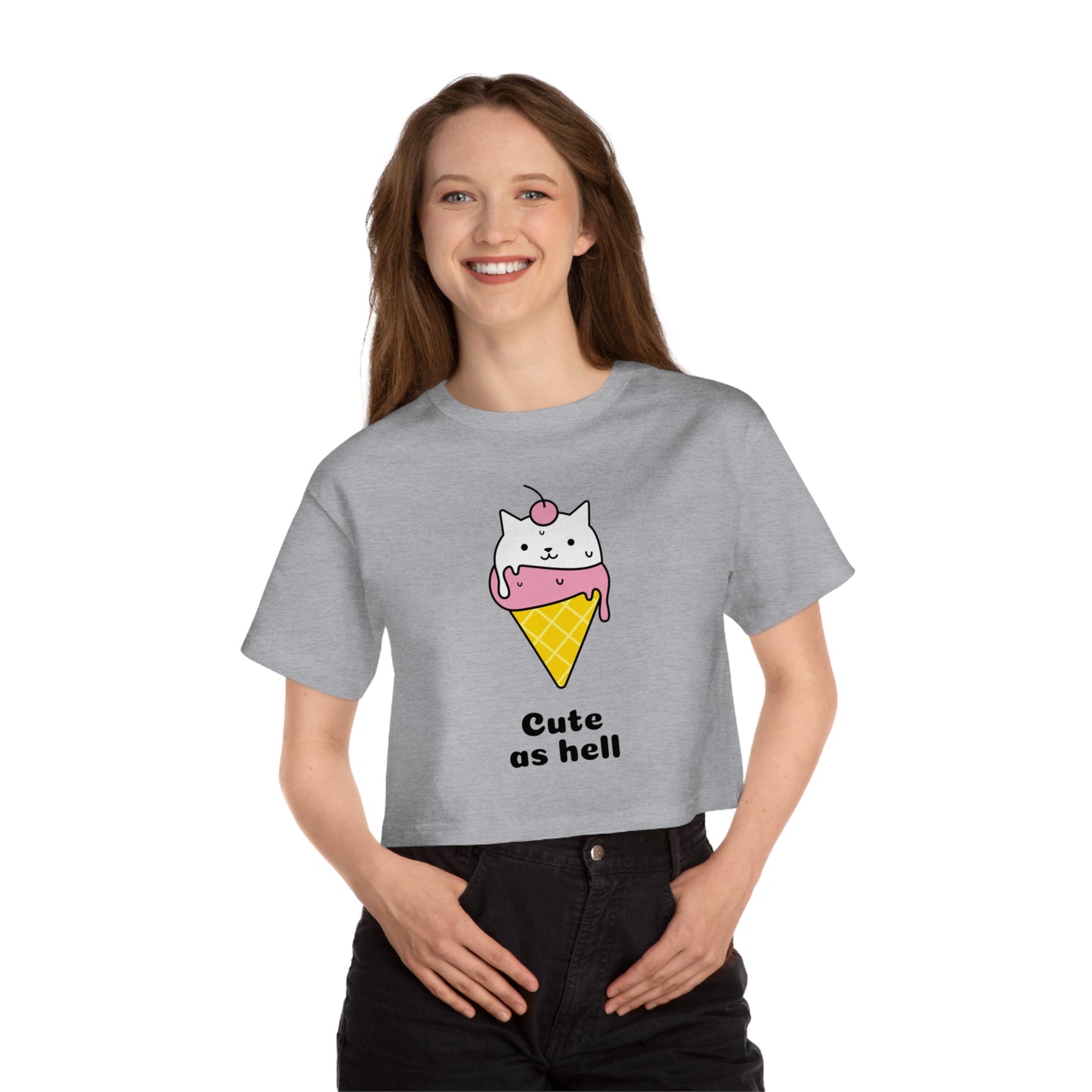 Cute As Hell Cat Ice Cream Cone Tee – Funny Cat Lover Shirt