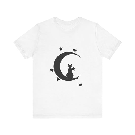Moonlit Cat Tee – Celestial Vibes for Cat Lovers