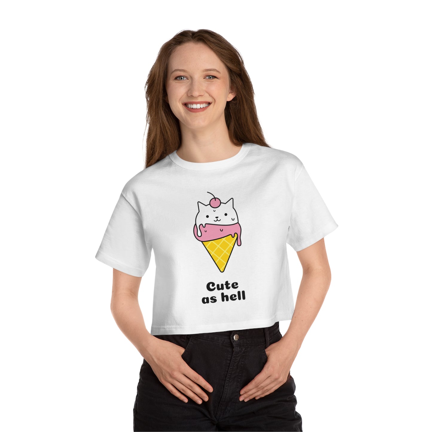 Cute As Hell Cat Ice Cream Cone Tee – Funny Cat Lover Shirt