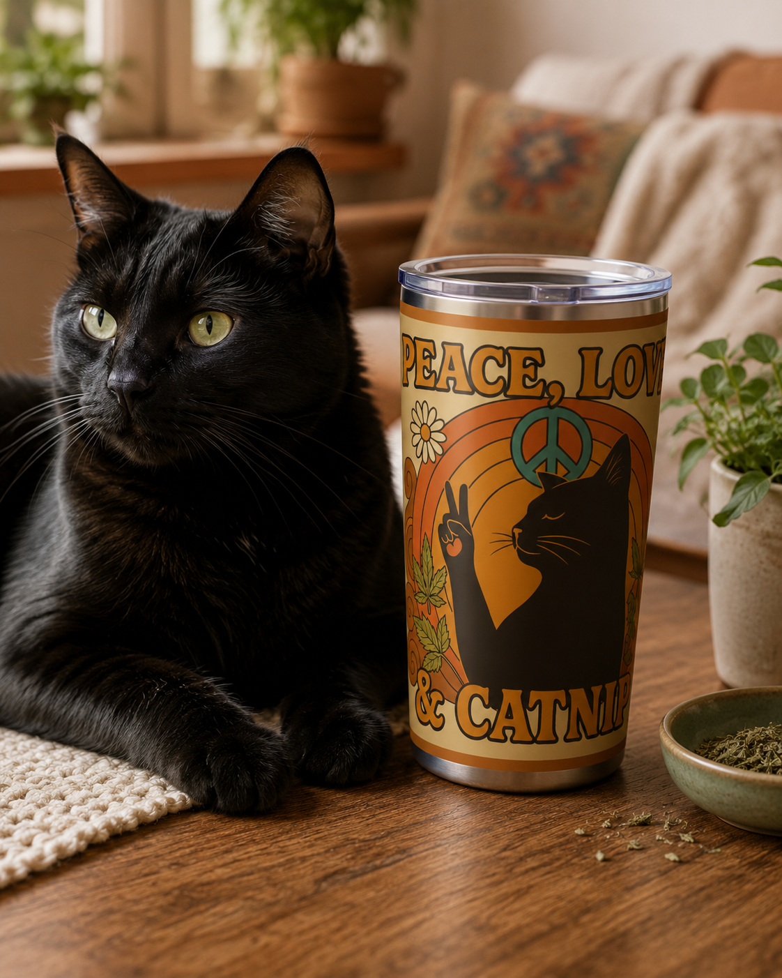 Peace, Love & Catnip Tumbler
