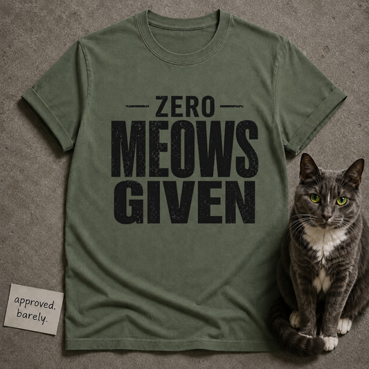 Zero Meows Given Tee